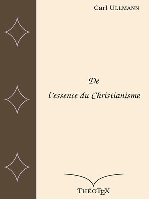 cover image of De l'essence du Christianisme